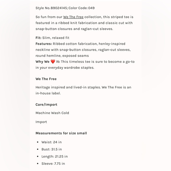 Free People Blue and White Striped Short Sleeve Tee - Picture 6 of 8